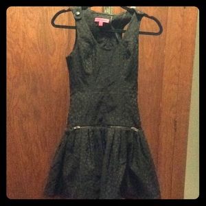 Betsey Johnson Black Denim Punk Dress Size O